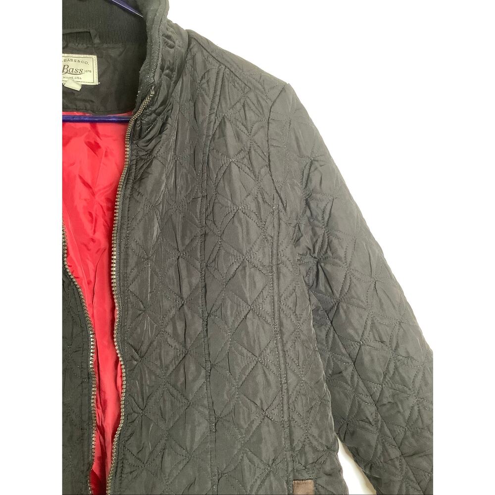 G.H. Bass & Co. Women's Large Black Red Full Zip Quilted Jacket Gorpcore HR9-27 - Picture 3 of 8